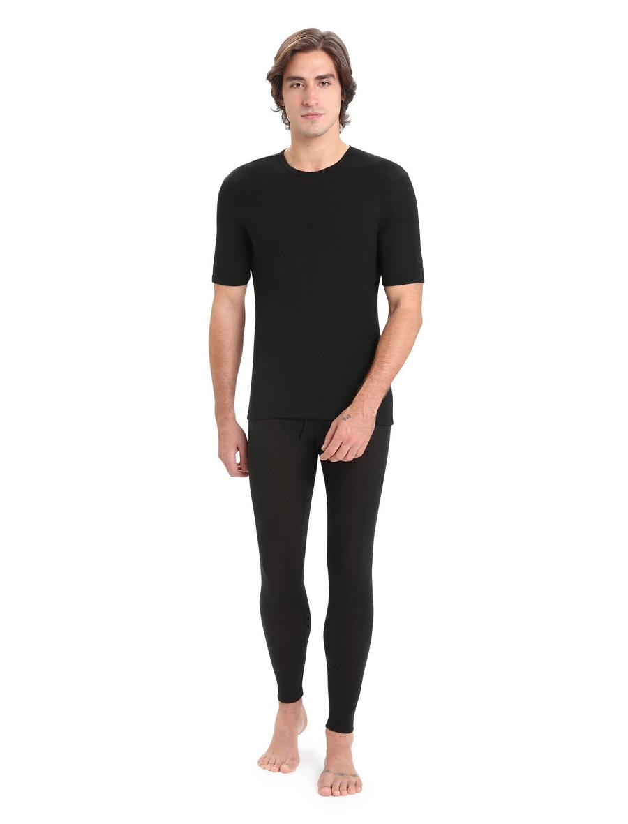 Base Layers Icebreaker Merino 175 Everyday Corta Sleeve Crewe Thermal Top Homme Noir | FR 1378HAPK